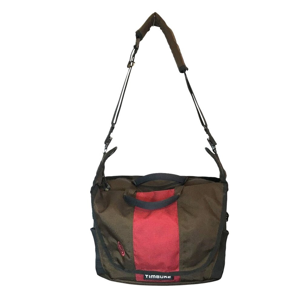 Timbuk2 Nylon Messenger PC Book Bag Brown & Red 15 x 12